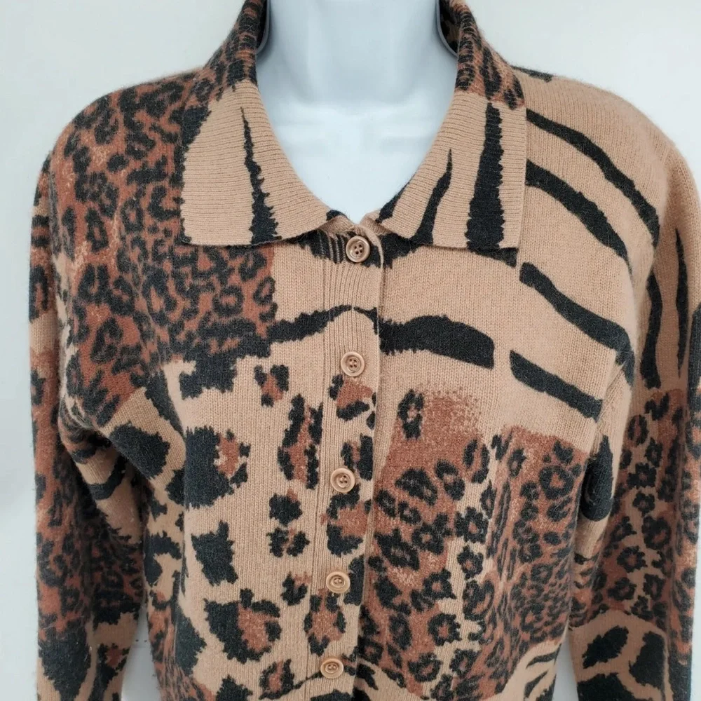 Spiegel Lambswool & Angora Rabbit Hair Leopard Seater | Size Large - Picture 3 of 8
